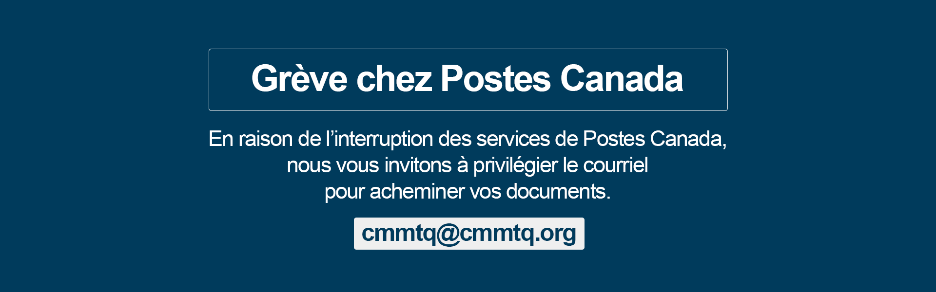 Grève chez Postes Canada
