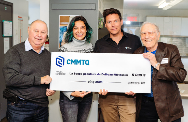 La CMMTQ remet 5000 $ &agrave; l&rsquo;organisme La soupe populaire de Dolbeau-Mistassini