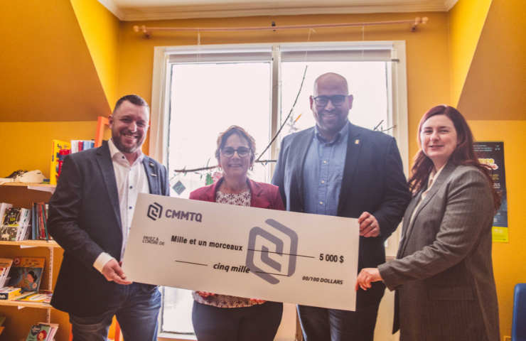 La CMMTQ remet 5000 $ &agrave; l&rsquo;organisme Mille et un morceaux &ndash; Association du trouble d&eacute;veloppemental du langage de la C&ocirc;te-de-Gasp&eacute;